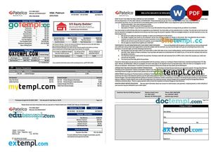 USA Costco Anywhere Visa Card by Citi banking statement, Word and PDF template, 4 pages