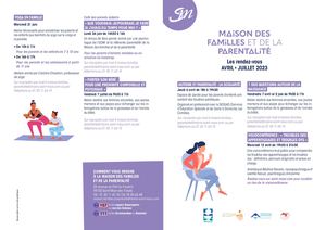 Programme Mai à Juillet Maison Des Familles