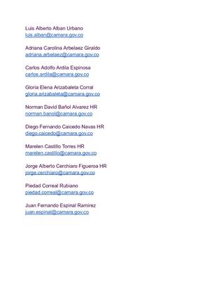 Representantes Congreso Colombia