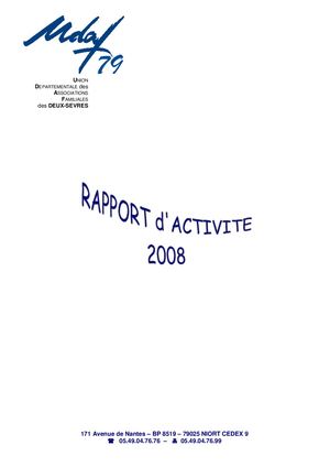 RAPPORT D'ACTIVITE 2008 - UDAF 79