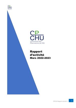 Cpchu Rapport Activite 1 Mars 2022 2023 Vf