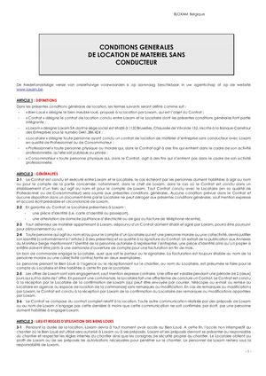 Loxam Cgl Belgique (Matériel Sans Conducteur) Version Finale Vow (Fr)