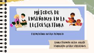 Métodos De Enseñanza Lectoescritura