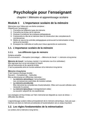 Chap1 Mooc La Psychologie Pour L'enseignant