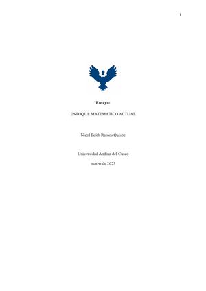 Ensayo: Enfoque Matematico Actual