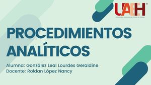 Procedimientos Analíticos