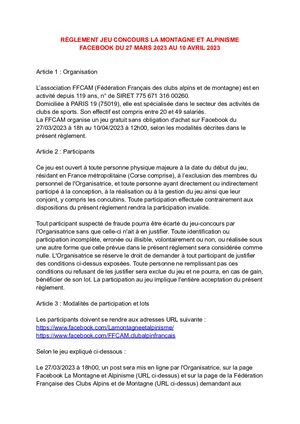 REGLEMENT DU JEU CONCOURS FACEBOOK-INSTAGRAM REFUGES MONTAGNE - TERRE D'OC