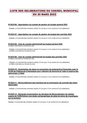 CM20230320 Deliberations