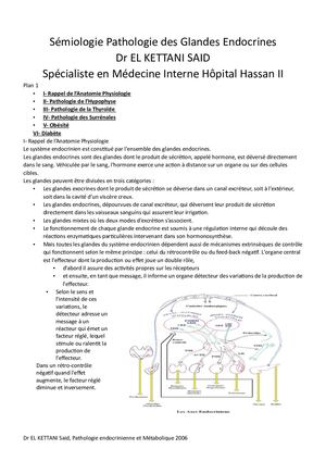 Sémiologie Pathologie Endocrinienne Et Métabolique