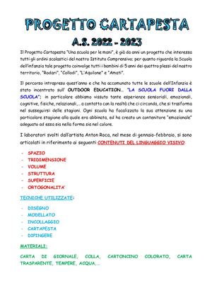 Progetto Cartapesta 2022 23