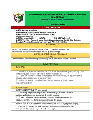 Plan De Clases Psicología Cognitiva