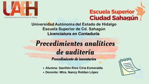 Procedimientos Analíticos De Auditoría