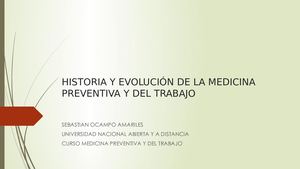 Historia de la medicina preventiva y del trabajo