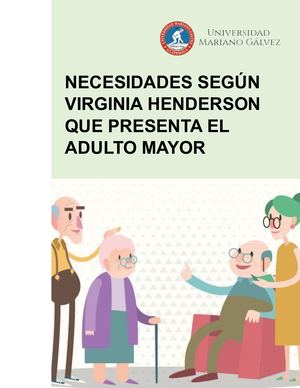 Necesidades Según Virginia Henderson Que Presenta El Adulto Mayor