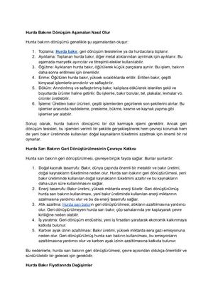 Hurda Bakırın Geri Dönüşümü Ayrıştırılması Ve Tüm Aşamaları