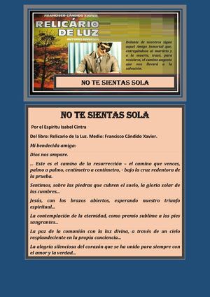 NO TE SIENTAS SOLA CHICO XAVIER