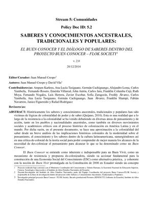 Saberes Y Conocimientos Ancestrales Hoy