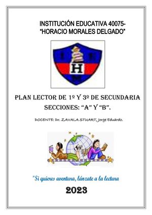 Plan Lector I E Horacio Morales Delgado 2023