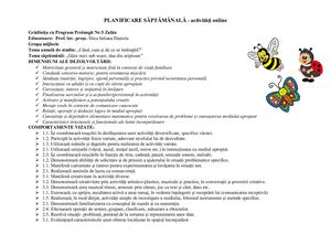 Planificare Saptamanala Grupa Mijlocie Gaze Mici Sub Soare
