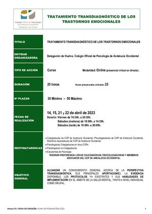 Curso Tratamiento Transdiagnóstico
