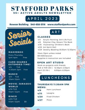 55+ April Newsletter 2023