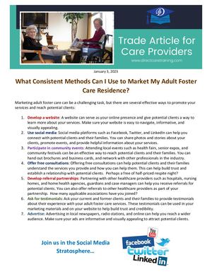 Calaméo - Trade Article Marketing Adult Foster Care