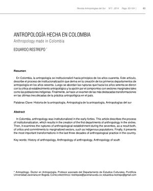 Lect 4. Eduardo Restrepo Antropología Hecha En Colombia