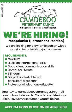 Vacancy Camdeboo Veterinary Clinic