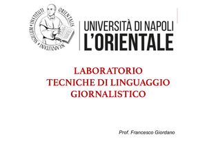3° Lezione Tecniche Di Linguaggio Giornalistico