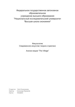 The Village Анализ медиа