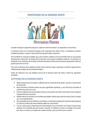 Significado De La Semana Santa