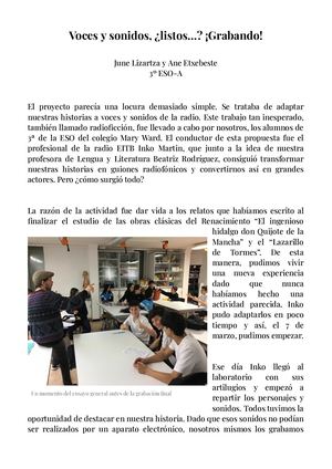 Crónica De La Actividad Radio Ficción Ane E Y June (1)