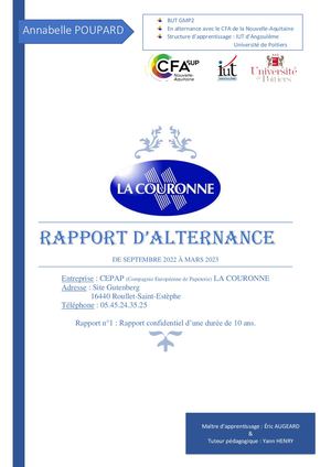 Rapport semi-parcours d'alternance