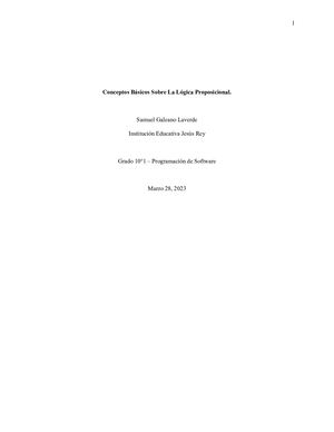 Conceptos Sobre La Lógica Proposicional
