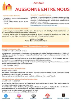 Aussonne Entre Nous - Avril 2023