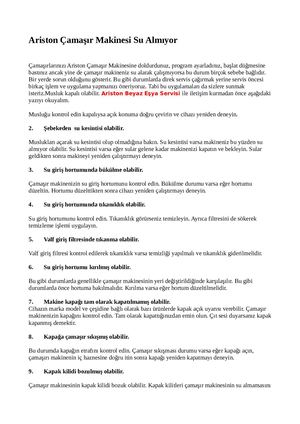 Ariston çAmaşır Makinesi Arıza