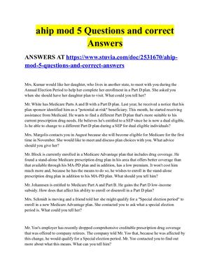 Ahip Mod 5 Questions And Correct Answers