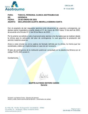 Circular N° 13 De 2023