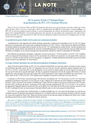 LA NOTE DU CESA N°483