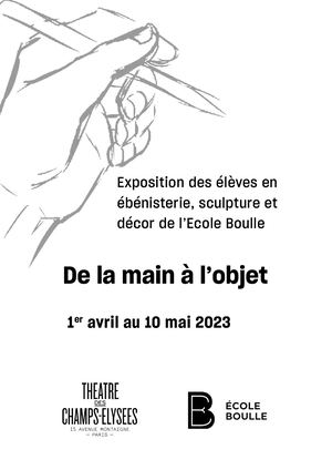 Exposition de l'Ecole Boulle, 01/04-10/05/2023