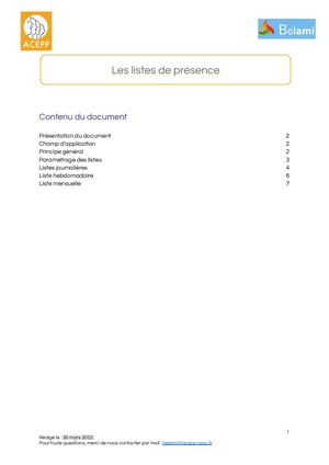 P18 - Les Listes De Présences