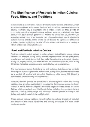 The Significance Of Festivals In Indian Cuisine Food, Rituals, And Traditions