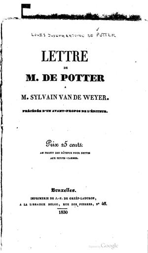 Un Vande Weyer (1830, Louis de Potier)