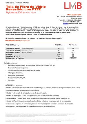 Ficha Técnica Tela Teflón