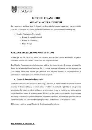 Estados Financieros Proyectados Pt 2
