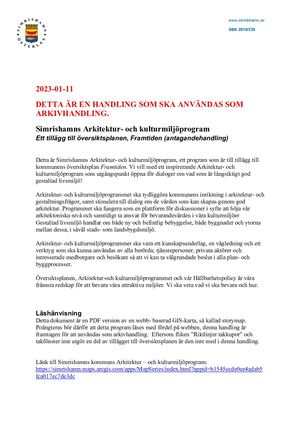 Arkitektur- och kulturmiljöprogram för Simrishamns kommun: antagandehandling
