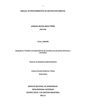 Manual De Procedimientos De Gestión Documental