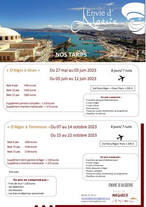 Envie De Maghreb Circuits Algérie Tarifs