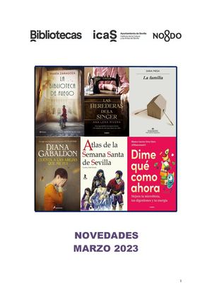NOVEDADES NARRATIVA Y MATERIAS MARZO 2023