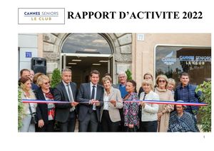 Rapport D'activité Cannes Seniors Le Club 2022